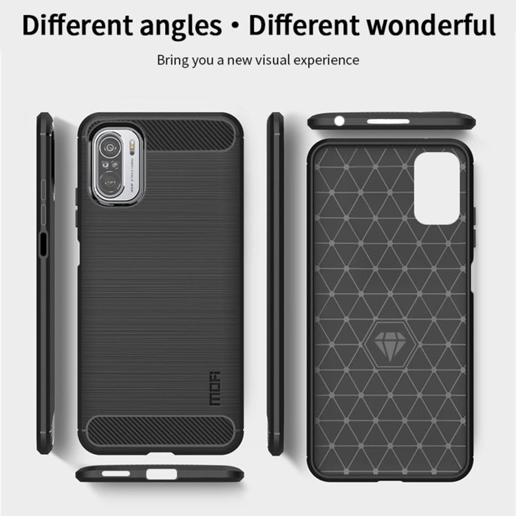 For Xiaomi Redmi Note 11T Pro 5G / 11T Pro Plus 5G MOFI Gentleness Series Brushed Texture Carbon Fiber Soft TPU Case(Red) -  by MOFI | Online Shopping South Africa | PMC TechLife