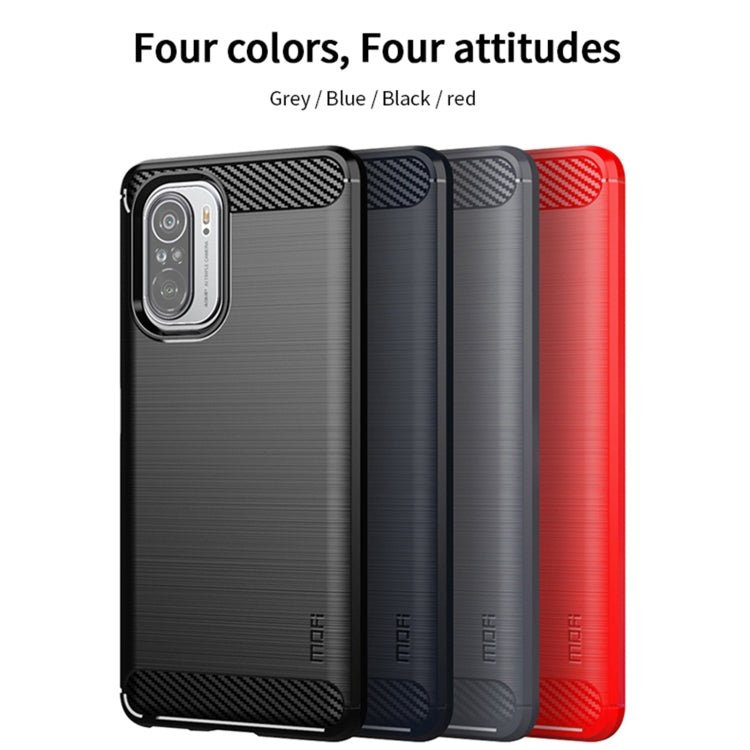 For Xiaomi Redmi Note 11T Pro 5G / 11T Pro Plus 5G MOFI Gentleness Series Brushed Texture Carbon Fiber Soft TPU Case(Red) -  by MOFI | Online Shopping South Africa | PMC TechLife