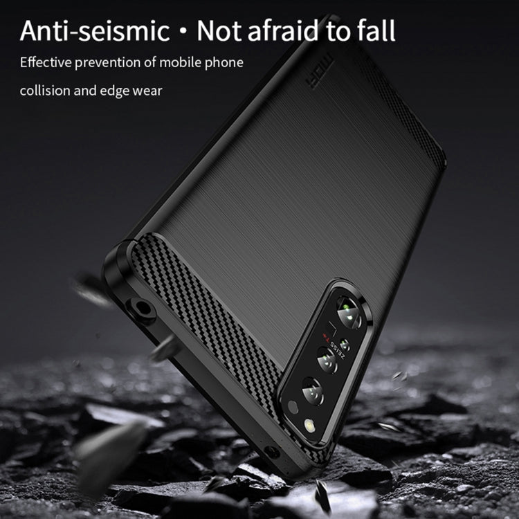 For Sony Xperia 1 IV MOFI Gentleness Series Brushed Texture Carbon Fiber Soft TPU Case(Black) - Sony Cases by MOFI | Online Shopping South Africa | PMC Jewellery