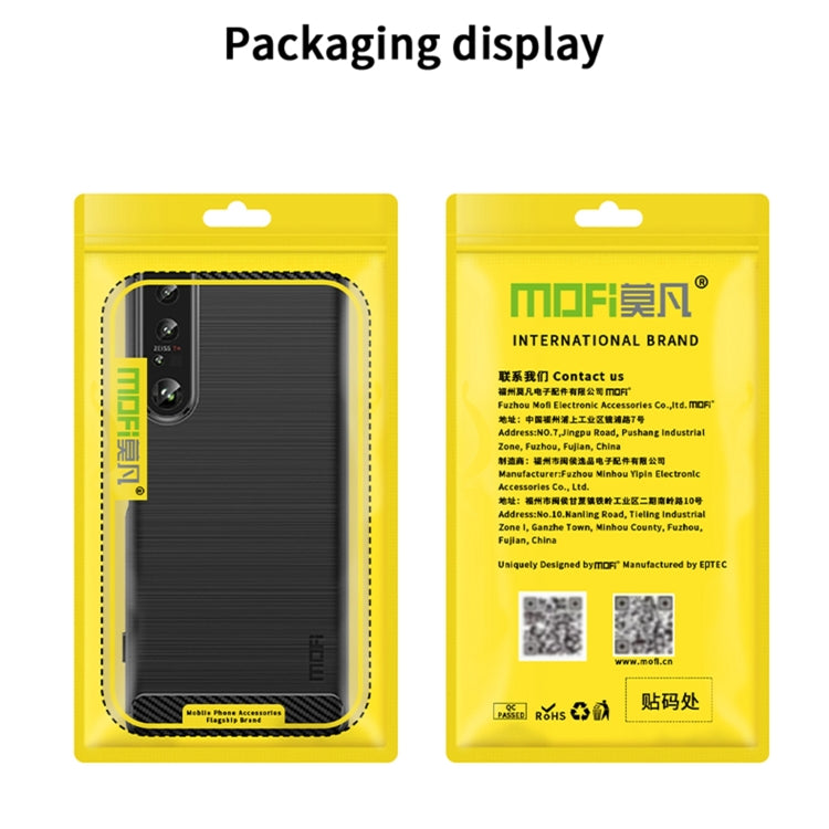 For Sony Xperia 1 IV MOFI Gentleness Series Brushed Texture Carbon Fiber Soft TPU Case(Black) - Sony Cases by MOFI | Online Shopping South Africa | PMC TechLife | Buy Now Pay Later Mobicred