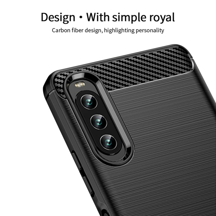 For Sony Xperia 10 IV MOFI Gentleness Series Brushed Texture Carbon Fiber Soft TPU Case(Black) - Sony Cases by MOFI | Online Shopping South Africa | PMC TechLife