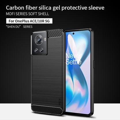 For OnePlus Ace / 10R 5G MOFI Gentleness Series Brushed Texture Carbon Fiber Soft TPU Case(Black) - OnePlus Cases by MOFI | Online Shopping South Africa | PMC Jewellery