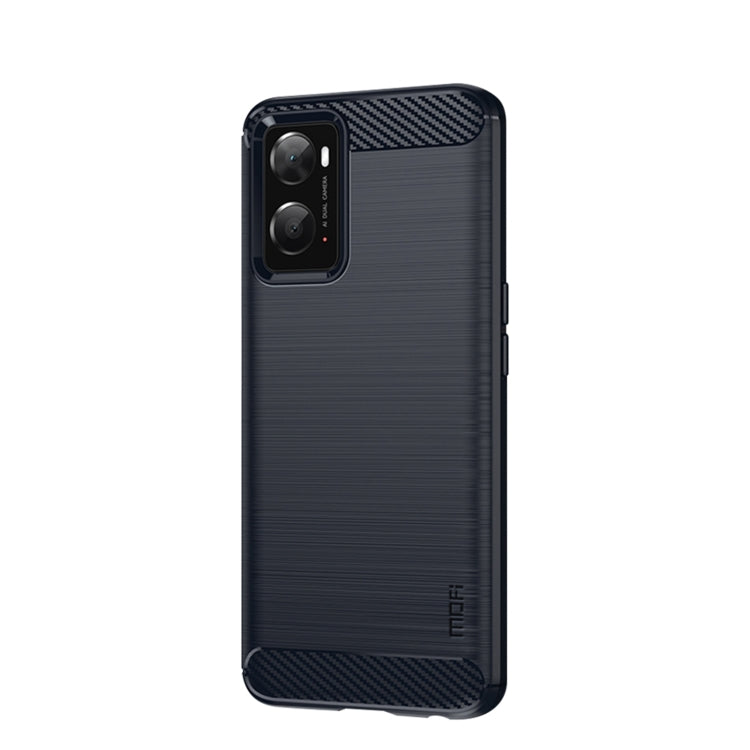 For OPPO A57 4G / A57 5G / A77 5G  MOFI Gentleness Series Brushed Texture Carbon Fiber Soft TPU Case(Blue) -  by MOFI | Online Shopping South Africa | PMC TechLife