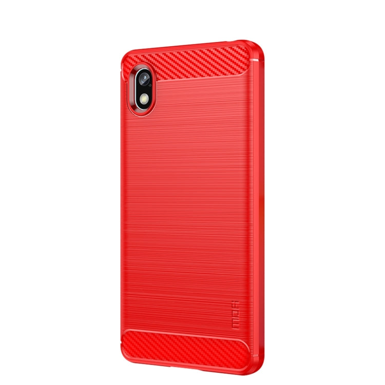 For Sony Xperia Ace 3 MOFI Gentleness Brushed Carbon Fiber Soft TPU Case(Red) - Sony Cases by MOFI | Online Shopping South Africa | PMC Jewellery