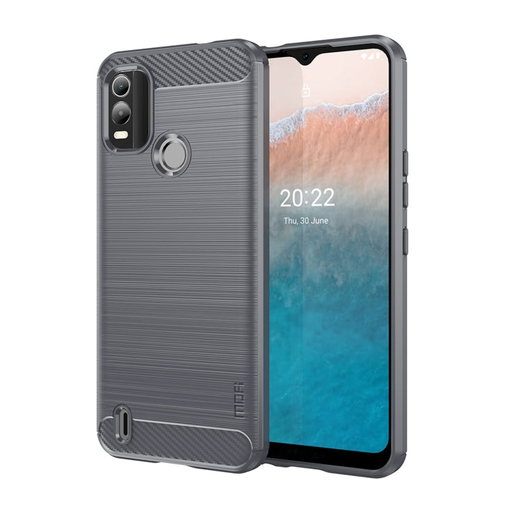 For Nokia C21 Plus MOFI Gentleness Brushed Carbon Fiber Soft TPU Case(Gray) - Nokia Cases by MOFI | Online Shopping South Africa | PMC TechLife | Buy Now Pay Later Mobicred