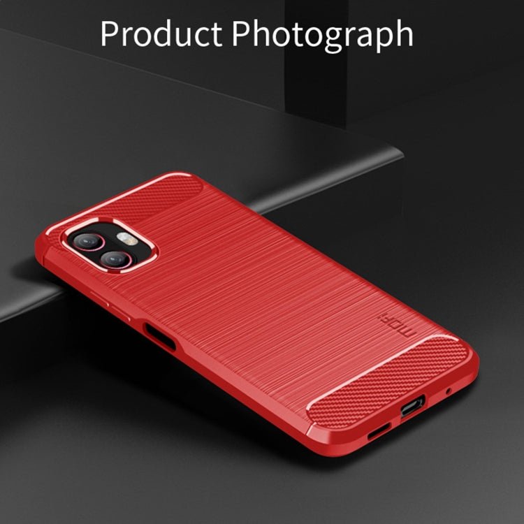 For Samsung Galaxy Xcover6 Pro / Xcover Pro 2 MOFI Gentleness Brushed Carbon Fiber Soft TPU Case(Red) -  by MOFI | Online Shopping South Africa | PMC Jewellery