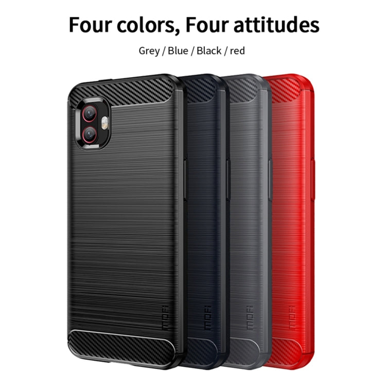 For Samsung Galaxy Xcover6 Pro / Xcover Pro 2 MOFI Gentleness Brushed Carbon Fiber Soft TPU Case(Red) -  by MOFI | Online Shopping South Africa | PMC TechLife | Buy Now Pay Later Mobicred
