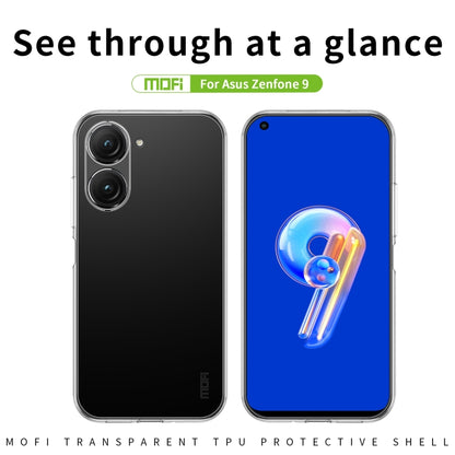 For Asus Zenfone9 MOFI Ming Series Ultra-thin TPU Phone Case(Transparent) - ASUS Cases by MOFI | Online Shopping South Africa | PMC Jewellery