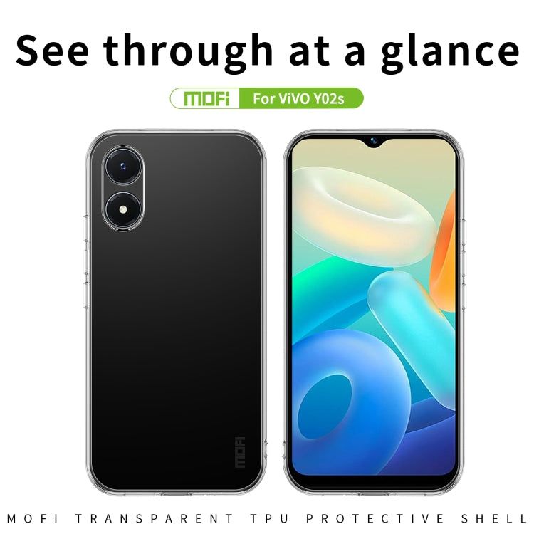 For vivo Y02s MOFI Ming Series Ultra-thin TPU Phone Case(Transparent) - vivo Cases by MOFI | Online Shopping South Africa | PMC Jewellery