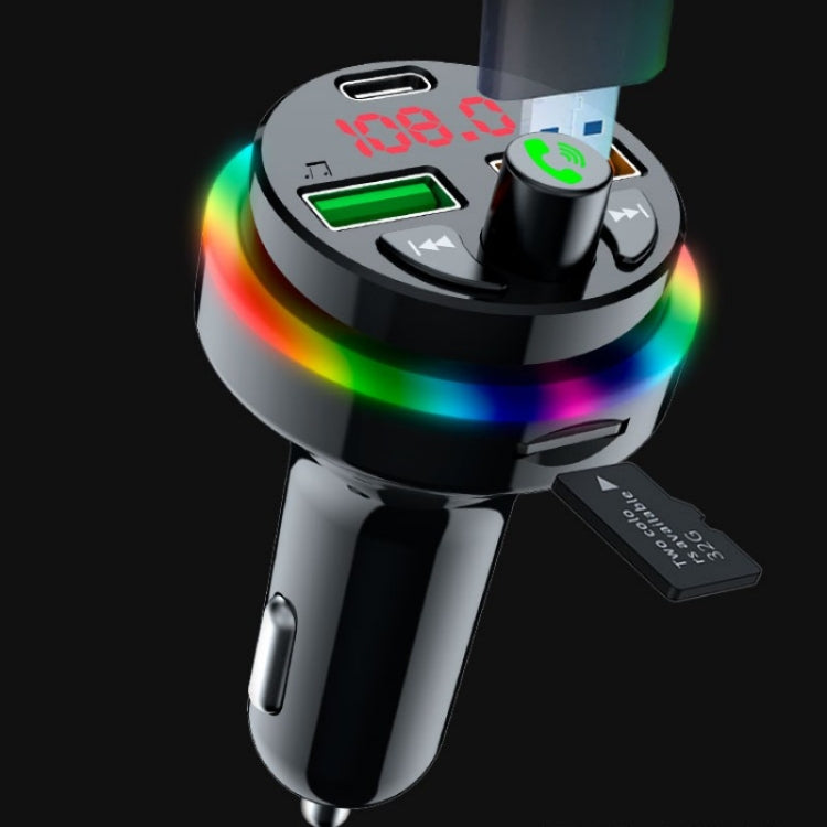 PDF17 Car Bluetooth 5.0 Charger FM Transmitter Type-C Dual USB MP3 Music Player - Bluetooth Car Kits by PMC TechLife | Online Shopping South Africa | PMC TechLife | Buy Now Pay Later Mobicred