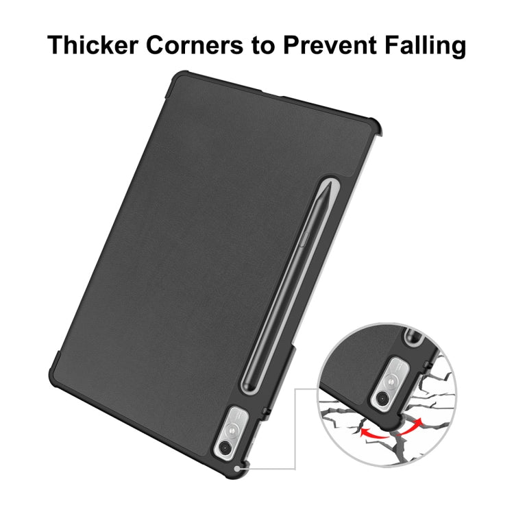 For Lenovo Tab P11 Pro Gen2 11.2 inch 2022 ENKAY Tri-fold Custer Texture Leather Stand Smart Case(Dark Green) - Lenovo by ENKAY | Online Shopping South Africa | PMC TechLife | Buy Now Pay Later Mobicred