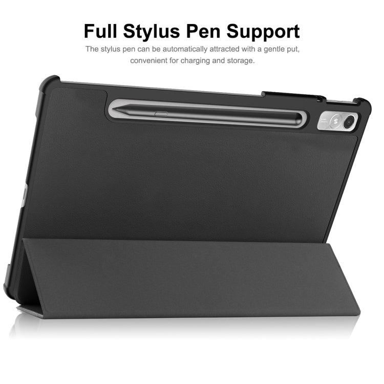 For Lenovo Tab P11 Pro Gen2 11.2 inch 2022 ENKAY Tri-fold Custer Texture Leather Stand Smart Case(Dark Blue) - free shipping - PMC TechLife - Order now!
