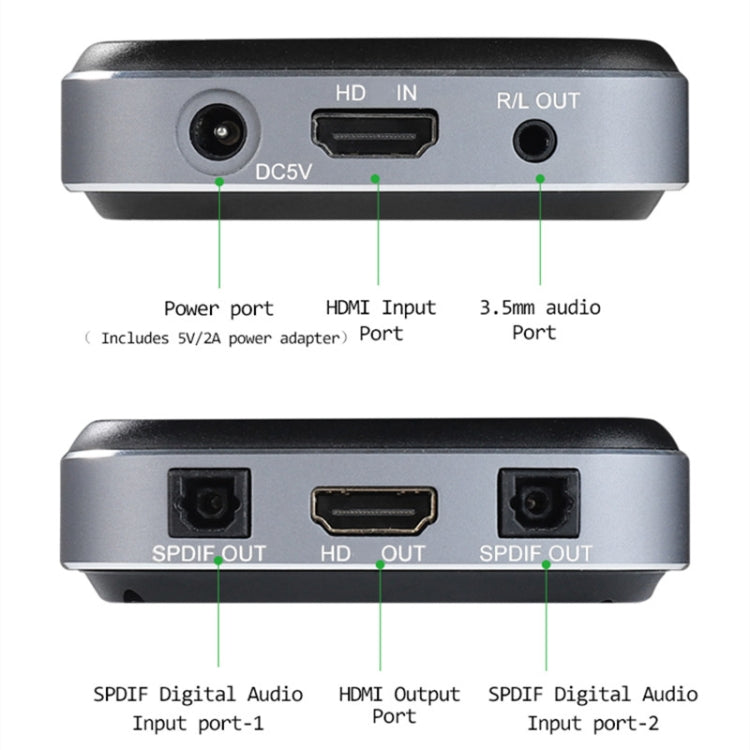 AYSA-11V21 8K/60Hz YbCr420 HDR10 Output 7.1 HDMI8K Audio Separator 2.1 Audio separator - Switch by PMC Jewellery | Online Shopping South Africa | PMC Jewellery | Buy Now Pay Later Mobicred