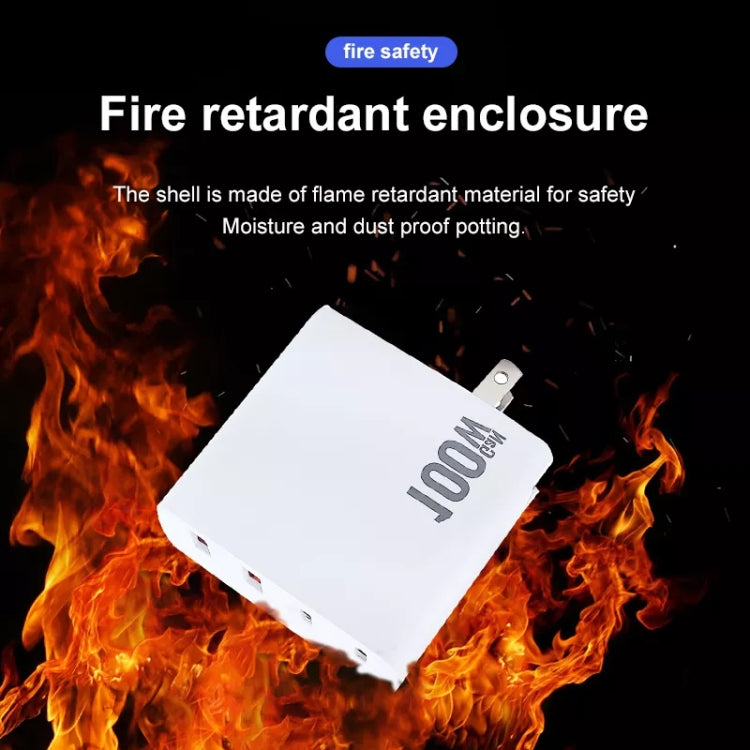 GaN 100W Dual USB + Dual USB-C/Type-C Multi Port Charger for Apple MacBook Series US / EU / UK / AU Plug - Cable & Adapter by PMC Jewellery | Online Shopping South Africa | PMC Jewellery | Buy Now Pay Later Mobicred