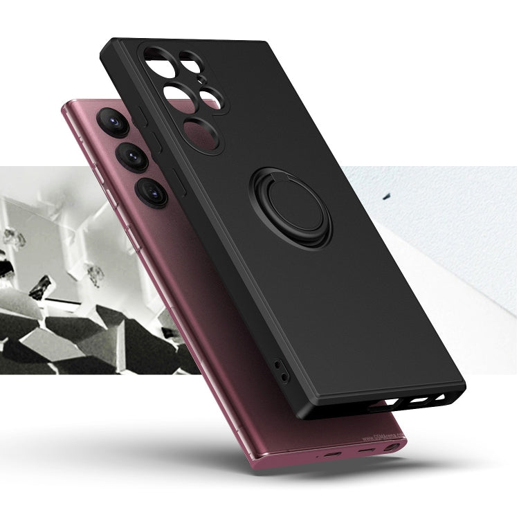 For Samsung Galaxy S23 Ultra 5G Ring Kickstand TPU Silicone Phone Case(Purple) - Galaxy S23 Ultra 5G Cases by PMC TechLife | Online Shopping South Africa | PMC TechLife