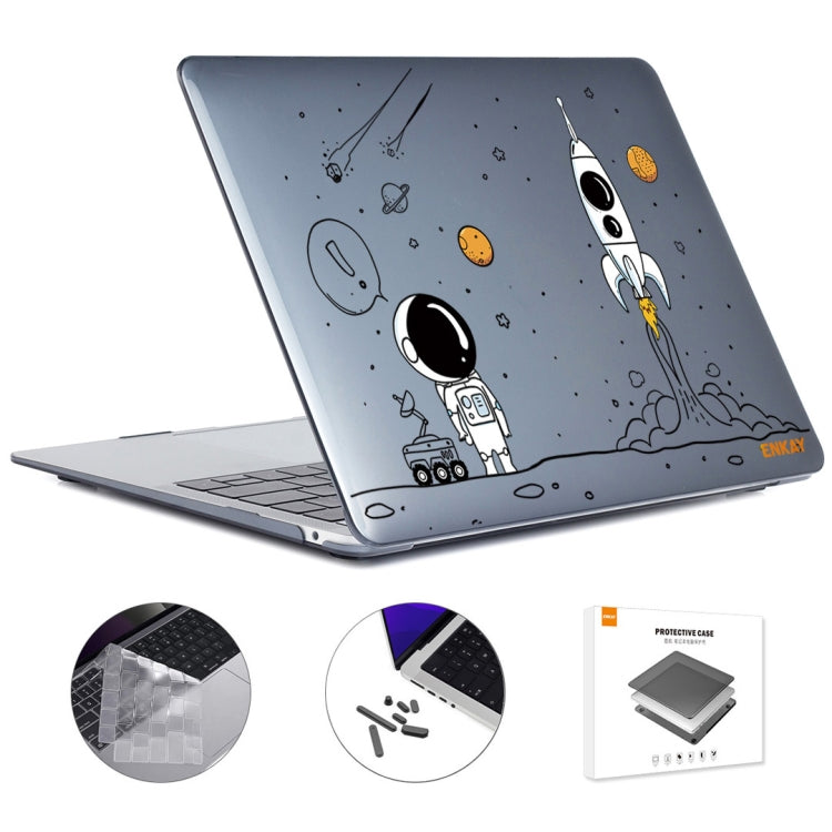 For MacBook Pro 14.2 A2442/A2779 2023 ENKAY Hat-Prince 3 in 1 Spaceman Pattern Laotop Protective Crystal Case with TPU Keyboard Film / Anti-dust Plugs, Version:EU(Spaceman No.1) - MacBook Pro Cases by ENKAY | Online Shopping South Africa | PMC Jewellery | Buy Now Pay Later Mobicred