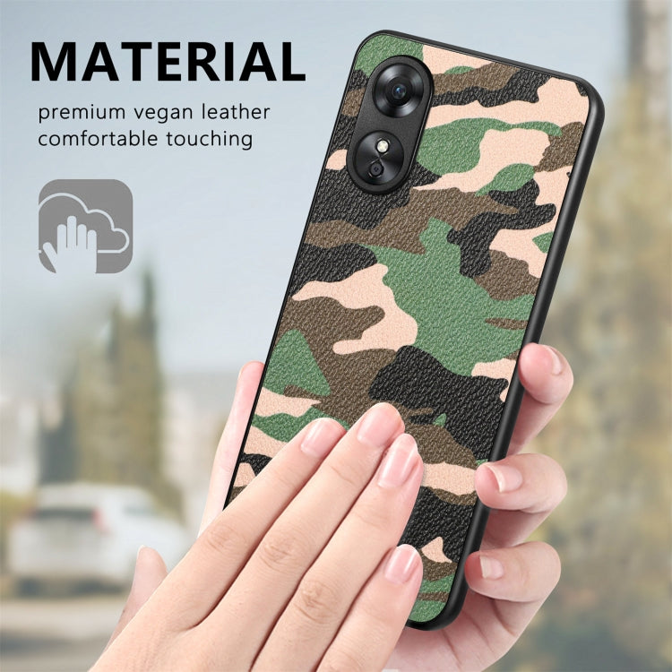 For OPPO A17 Camouflage Leather Back Cover Phone Case(Yellow) - OPPO Cases by PMC Jewellery | Online Shopping South Africa | PMC Jewellery | Buy Now Pay Later Mobicred