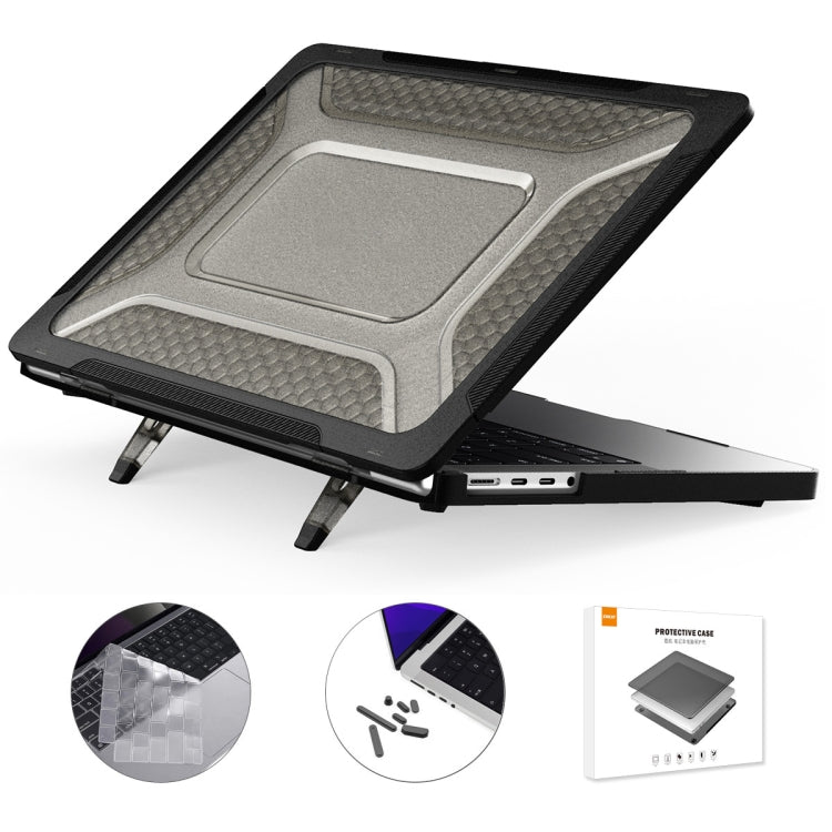 For MacBook Pro 14.2 A2442/A2779 2023 ENKAY Hat-Prince 3 in 1 Protective Bracket  Case Cover Hard Shell with TPU Keyboard Film / Anti-dust Plugs, Version:US(Black) - free shipping - PMC Jewellery - Order now!