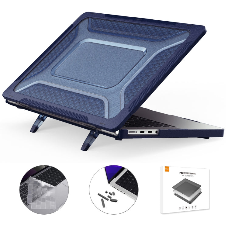 For MacBook Pro 14.2 A2442/A2779 2023 ENKAY Hat-Prince 3 in 1 Protective Bracket  Case Cover Hard Shell with TPU Keyboard Film / Anti-dust Plugs, Version:US(Blue) - free shipping - PMC Jewellery - Order now!