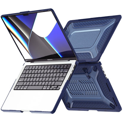 For MacBook Pro 14.2 A2442/A2779 2023 ENKAY Hat-Prince 3 in 1 Protective Bracket  Case Cover Hard Shell with TPU Keyboard Film / Anti-dust Plugs, Version:EU(Blue) - MacBook Pro Cases by ENKAY | Online Shopping South Africa | PMC Jewellery | Buy Now Pay Later Mobicred