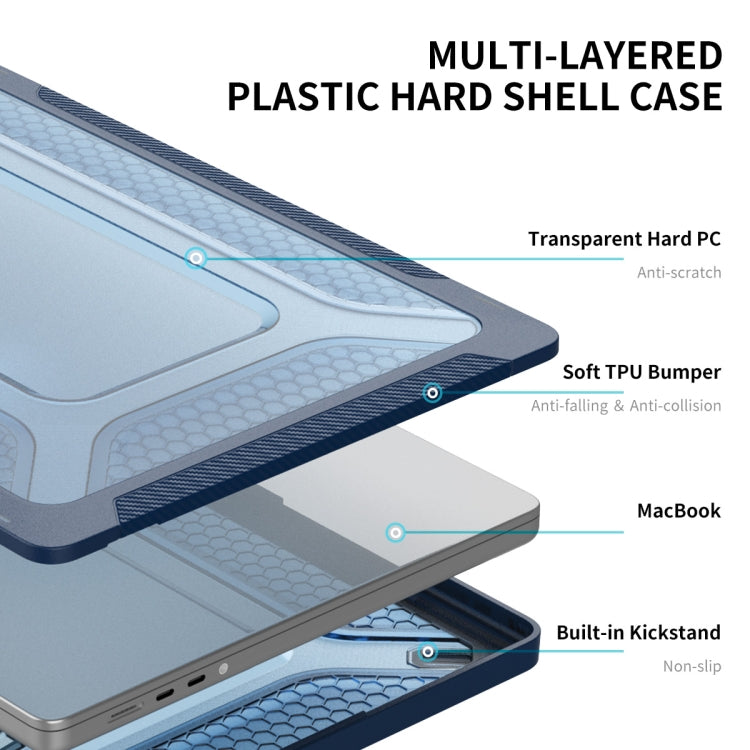 For MacBook Pro 14.2 A2442/A2779 2023 ENKAY Hat-Prince 3 in 1 Protective Bracket  Case Cover Hard Shell with TPU Keyboard Film / Anti-dust Plugs, Version:EU(Khaki) - free shipping - PMC Jewellery - Order now!
