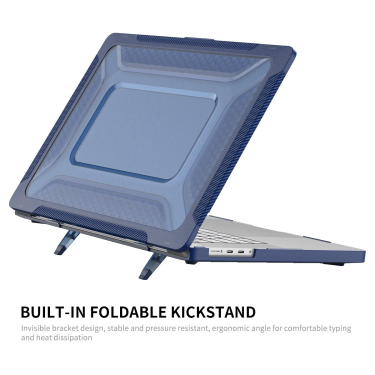 For MacBook Pro 14.2 A2442/A2779 2023 ENKAY Hat-Prince 3 in 1 Protective Bracket  Case Cover Hard Shell with TPU Keyboard Film / Anti-dust Plugs, Version:EU(Blue) - free shipping - PMC Jewellery - Order now!