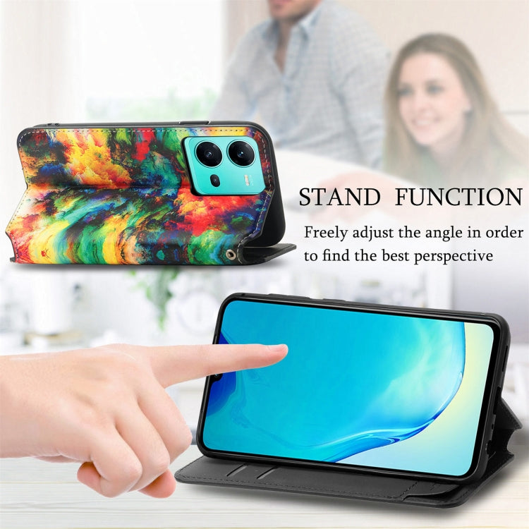 For vivo V25 CaseNeo Colorful Magnetic Leather Phone Case(Colorful Cloud) - vivo Cases by PMC Jewellery | Online Shopping South Africa | PMC Jewellery