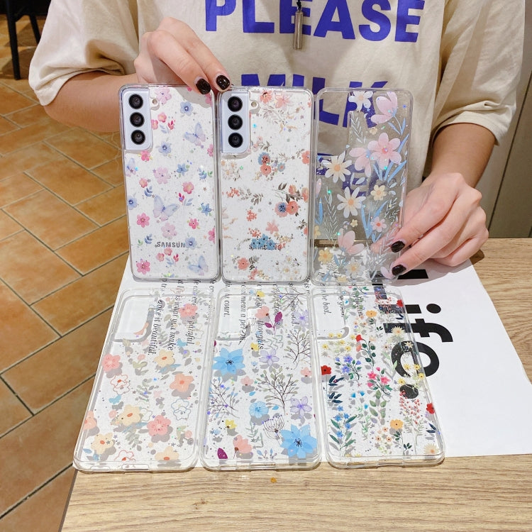For Samsung Galaxy S22 Utra 5G Fresh Small Floral Epoxy TPU Phone Case(Butterflies Love Flowers 6) - Galaxy S22 Ultra 5G Cases by PMC TechLife | Online Shopping South Africa | PMC TechLife