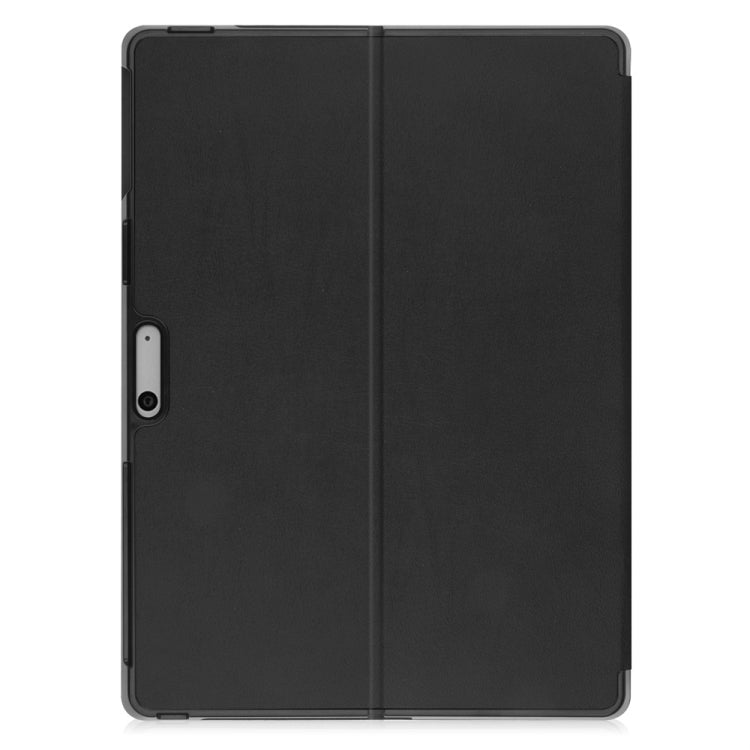 For Microsoft Surface Pro 9 JUNSUNMAY Custer Solid Color 3-Fold Stand Leather Tablet Case(Black) - Microsoft by JUNSUNMAY | Online Shopping South Africa | PMC Jewellery | Buy Now Pay Later Mobicred