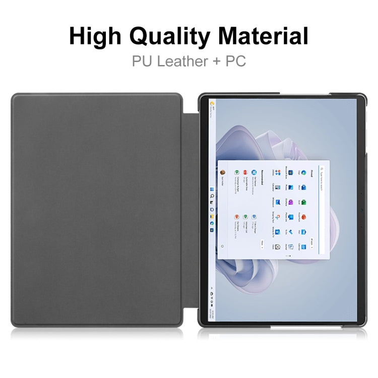 For Microsoft Surface Pro 9 JUNSUNMAY Custer Solid Color 3-Fold Stand Leather Tablet Case(Red) - Microsoft by JUNSUNMAY | Online Shopping South Africa | PMC TechLife | Buy Now Pay Later Mobicred