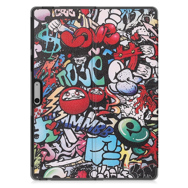 For Microsoft Surface Pro 9 JUNSUNMAY Custer Painted Stand Leather Tablet Case(Graffiti) - Microsoft by JUNSUNMAY | Online Shopping South Africa | PMC Jewellery | Buy Now Pay Later Mobicred