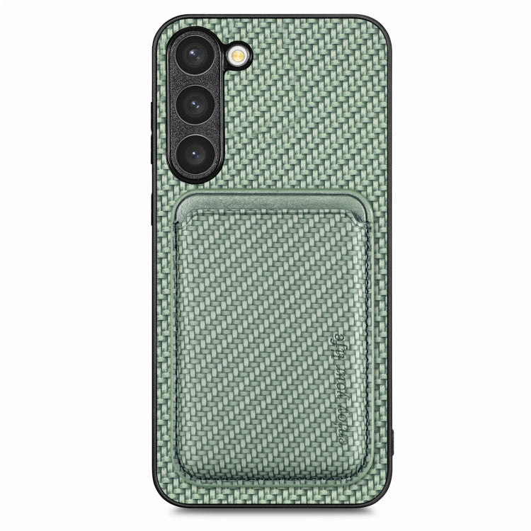 For Samsung Galaxy S23 5G Carbon Fiber Leather Card Magsafe Case(Green) - Galaxy S23 5G Cases by PMC TechLife | Online Shopping South Africa | PMC TechLife | Buy Now Pay Later Mobicred