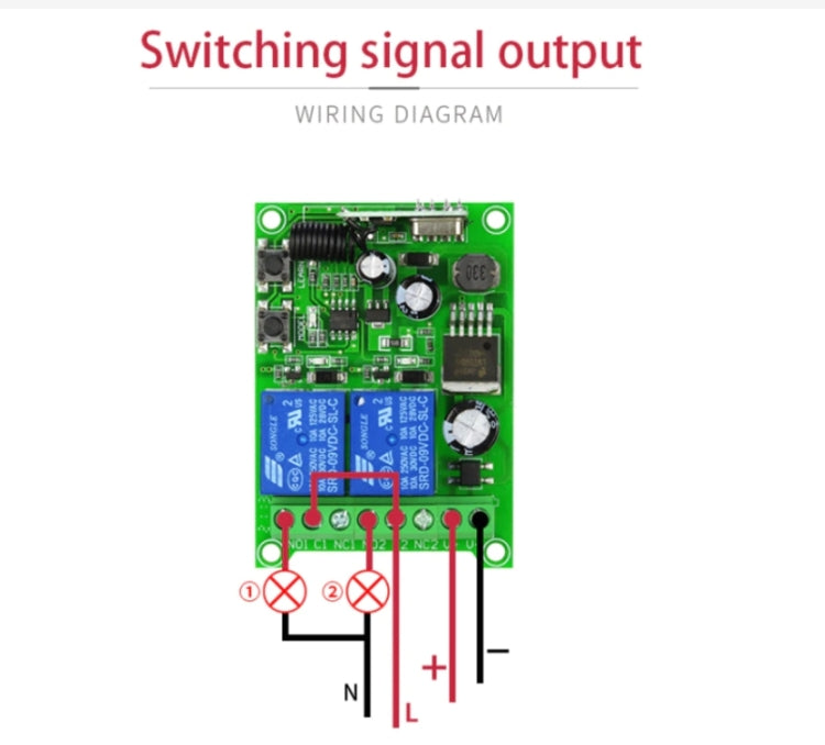 DC 12V 24V 48V Universal Electric Door RF Wireless Remote Control Relay Receiver Set - Smart Switch by PMC Jewellery | Online Shopping South Africa | PMC Jewellery | Buy Now Pay Later Mobicred