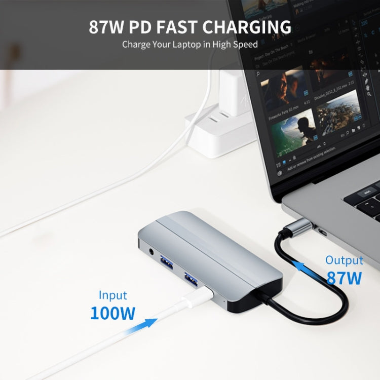 JUNSUNMAY 8 in 1 Type-C to 4K HDMI + VGA Docking Station Adapter PD Quick Charge Hub - USB HUB by JUNSUNMAY | Online Shopping South Africa | PMC Jewellery | Buy Now Pay Later Mobicred