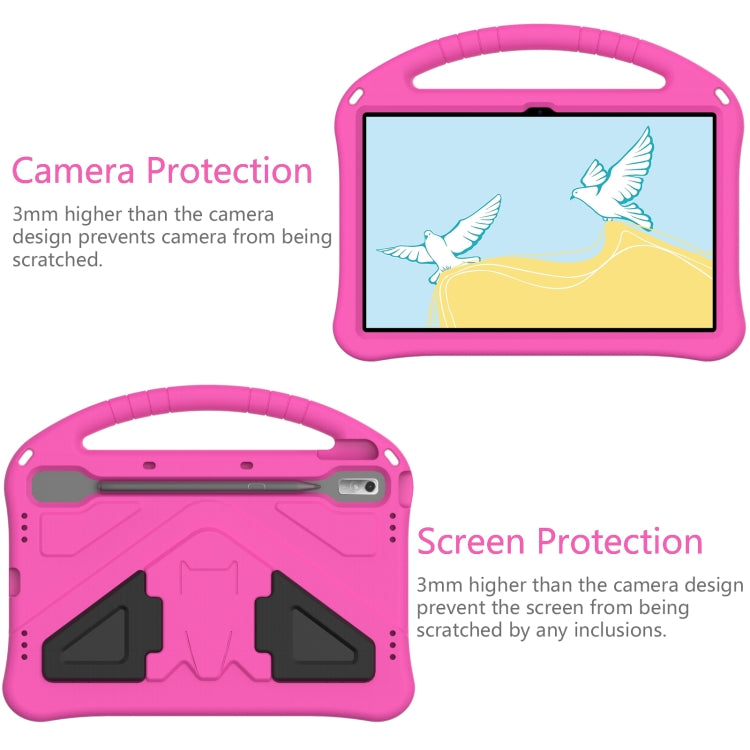 For Lenovo Tab P11 Pro 11.2 2023 TB-132FU / TB-138FC / P11 Pro11.5 2022 TB-J706F 2021 / TB-J716 2022 EVA Shockproof Tablet Case with Holder(Rose Red) - Lenovo by PMC TechLife | Online Shopping South Africa | PMC TechLife | Buy Now Pay Later Mobicred