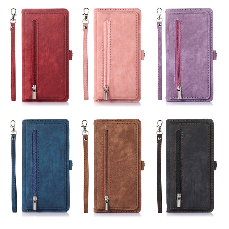 For Samsung Galaxy S22 Ultra 5G Zipper Card Slot Buckle Wallet Leather Phone Case(Red) - Galaxy S22 Ultra 5G Cases by PMC TechLife | Online Shopping South Africa | PMC TechLife
