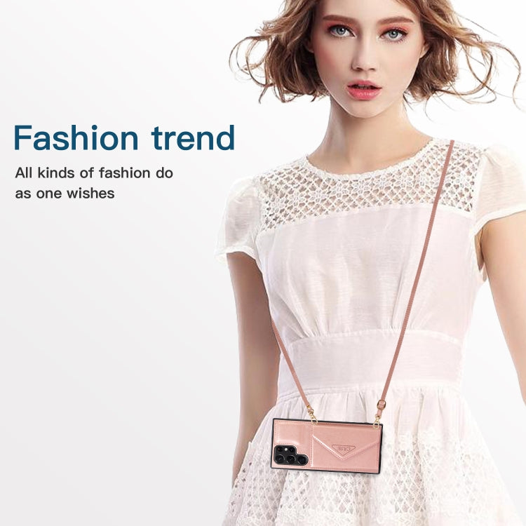 For Samsung Galaxy S23 Ultra 5G Cross-body Wallet Card Bag Leather Phone Case(Rose Gold) - Galaxy S23 Ultra 5G Cases by PMC TechLife | Online Shopping South Africa | PMC TechLife
