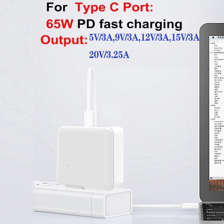 GaN 130W 4-Port USB-C PD65W / PD30W Multi Port Type-C Charger with  1.8m Type-C to MagSafe 2 / T Header Data Cable US / EU Plug - Cable & Adapter by PMC Jewellery | Online Shopping South Africa | PMC Jewellery | Buy Now Pay Later Mobicred