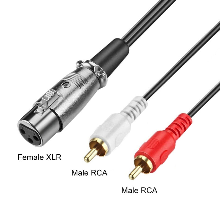 JUNSUNMAY 2 RCA Male to XLR Female Stereo Audio Cable, Cable Length:3m - RCA Cable by JUNSUNMAY | Online Shopping South Africa | PMC TechLife | Buy Now Pay Later Mobicred