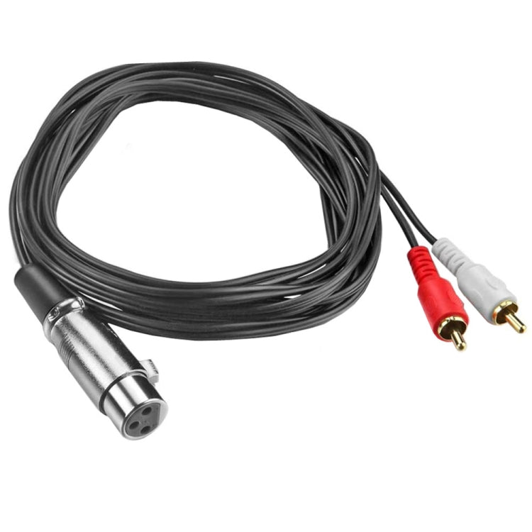 JUNSUNMAY 2 RCA Male to XLR Female Stereo Audio Cable, Cable Length:3m - RCA Cable by JUNSUNMAY | Online Shopping South Africa | PMC TechLife | Buy Now Pay Later Mobicred
