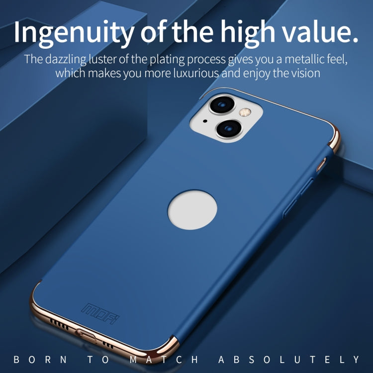 For iPhone 14 MOFI Yatun Series 3 in 1 Stitching PC Phone Case(Gold) - iPhone 14 Cases by MOFI | Online Shopping South Africa | PMC TechLife