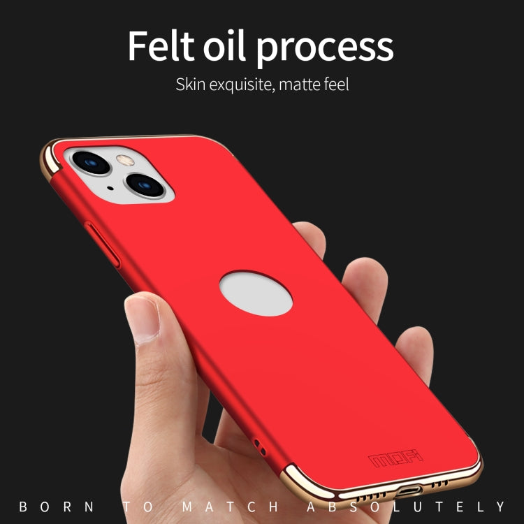 For iPhone 14 MOFI Yatun Series 3 in 1 Stitching PC Phone Case(Rose gold) - iPhone 14 Cases by MOFI | Online Shopping South Africa | PMC TechLife