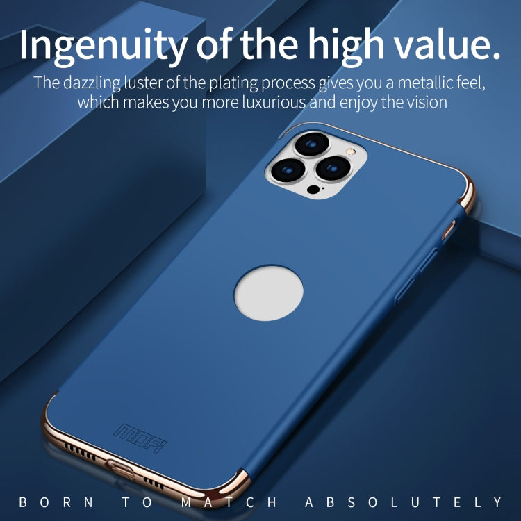 For iPhone 14 Pro MOFI Yatun Series 3 in 1 Stitching PC Phone Case(Blue) - iPhone 14 Pro Cases by MOFI | Online Shopping South Africa | PMC TechLife | Buy Now Pay Later Mobicred