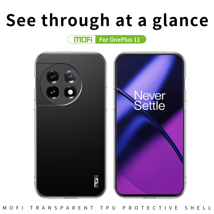 For OnePlus 11 MOFI Ming Series Ultra-thin TPU Phone Case(Transparent) - OnePlus Cases by MOFI | Online Shopping South Africa | PMC TechLife