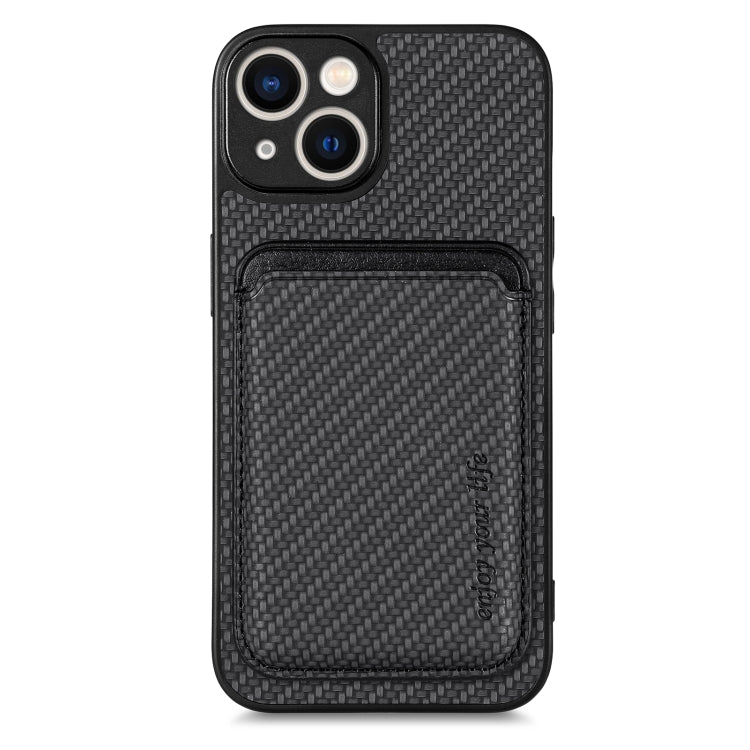 For iPhone 14 Pro Max Carbon Fiber Leather Card Magsafe Magnetic Phone Case(Black) - iPhone 14 Pro Max Cases by PMC Jewellery | Online Shopping South Africa | PMC Jewellery