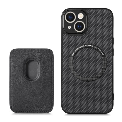 For iPhone 14 Pro Max Carbon Fiber Leather Card Magsafe Magnetic Phone Case(Black) - iPhone 14 Pro Max Cases by PMC Jewellery | Online Shopping South Africa | PMC Jewellery