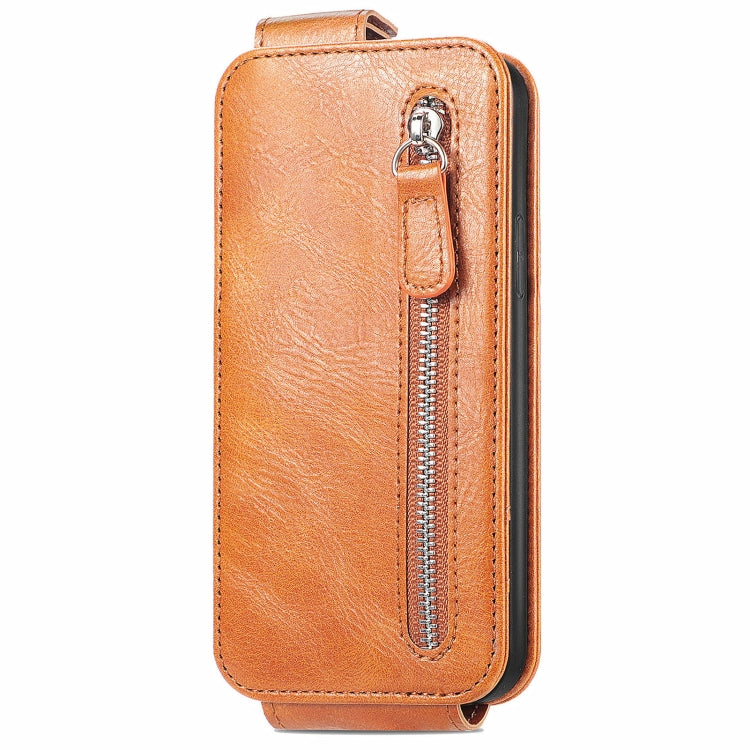 For Xiaomi Redmi Note 12 Pro+ Zipper Wallet Vertical Flip Leather Phone Case(Brown) - Xiaomi Cases by PMC Jewellery | Online Shopping South Africa | PMC Jewellery | Buy Now Pay Later Mobicred