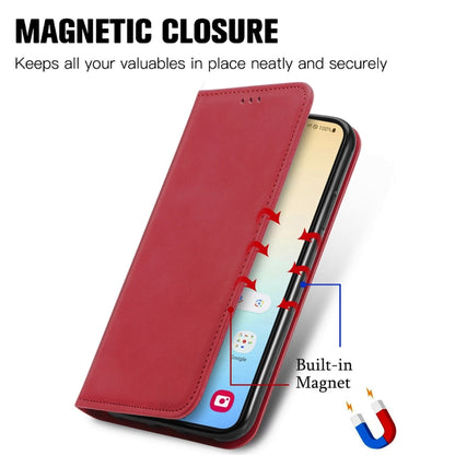 For Samsung Galaxy S25+ 5G Retro Skin Feel Magnetic Leather Phone Case(Red) - Galaxy S25+ 5G Cases by PMC Jewellery | Online Shopping South Africa | PMC Jewellery | Buy Now Pay Later Mobicred