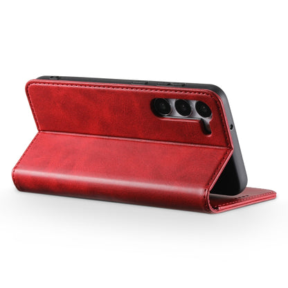 For Samsung Galaxy S24+ 5G Suteni Calf Texture Horizontal Flip Leather Phone Case(Red) - Galaxy S24+ 5G Cases by Suteni | Online Shopping South Africa | PMC Jewellery | Buy Now Pay Later Mobicred