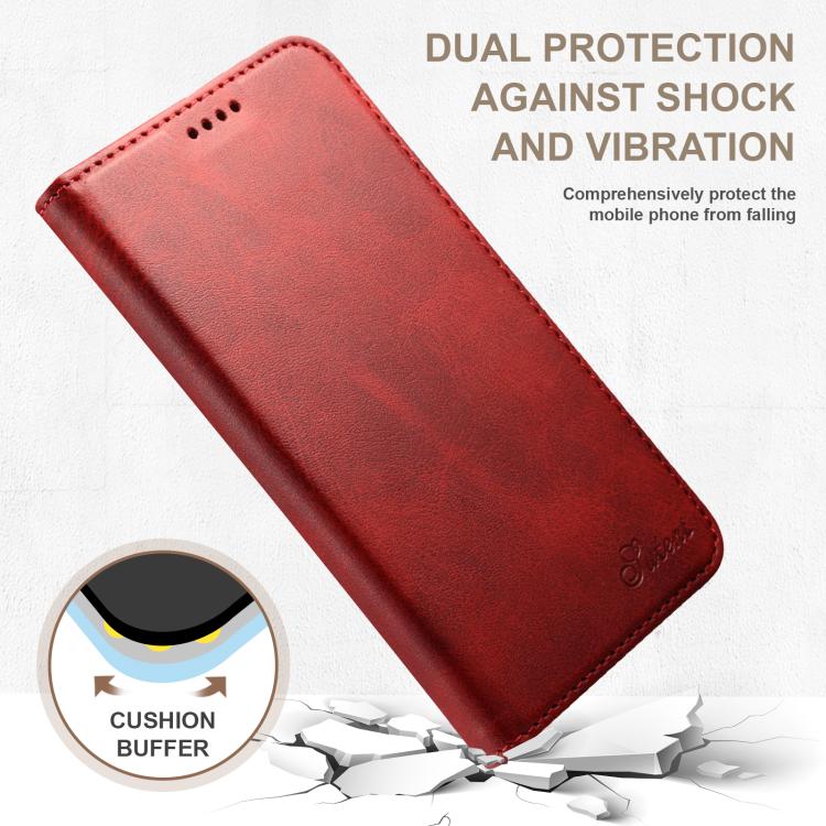 For Samsung Galaxy S25 Ultra 5G Suteni Calf Texture Horizontal Flip Leather Phone Case(Red) - Galaxy S25 Ultra 5G Cases by Suteni | Online Shopping South Africa | PMC Jewellery | Buy Now Pay Later Mobicred